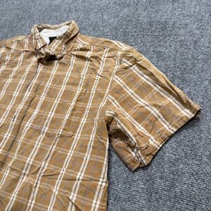 Junktion West plaid Button Up Shirt Mens XL Multicolor Striped yellow White